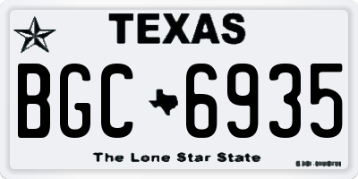 TX license plate BGC6935