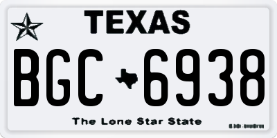 TX license plate BGC6938