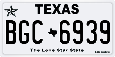 TX license plate BGC6939