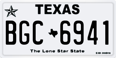 TX license plate BGC6941