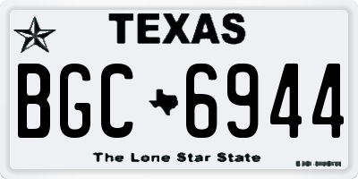 TX license plate BGC6944