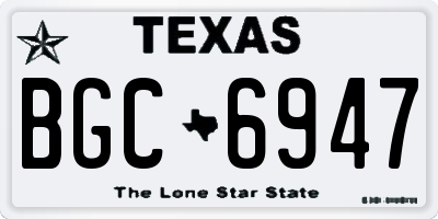 TX license plate BGC6947