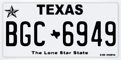 TX license plate BGC6949