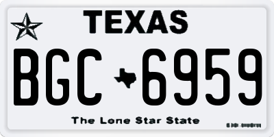 TX license plate BGC6959