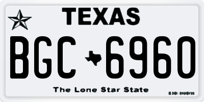 TX license plate BGC6960