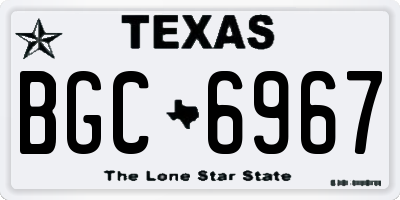 TX license plate BGC6967