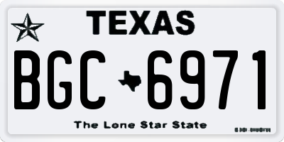 TX license plate BGC6971