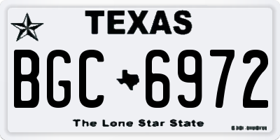 TX license plate BGC6972