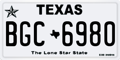 TX license plate BGC6980