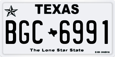 TX license plate BGC6991