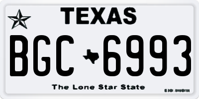 TX license plate BGC6993