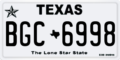 TX license plate BGC6998
