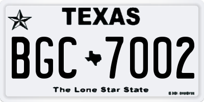 TX license plate BGC7002