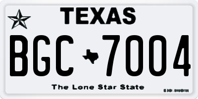 TX license plate BGC7004