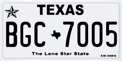 TX license plate BGC7005