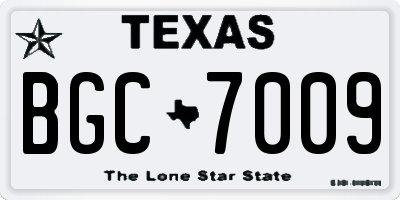 TX license plate BGC7009