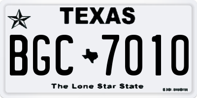 TX license plate BGC7010