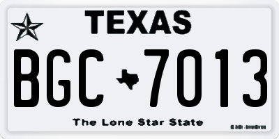 TX license plate BGC7013