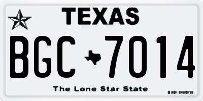 TX license plate BGC7014
