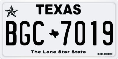 TX license plate BGC7019