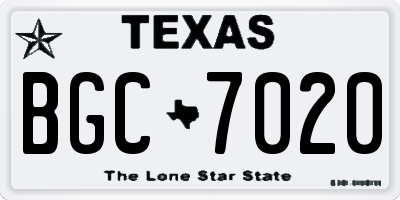 TX license plate BGC7020
