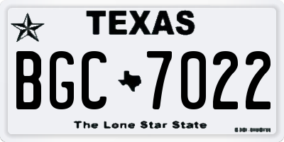 TX license plate BGC7022