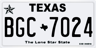 TX license plate BGC7024