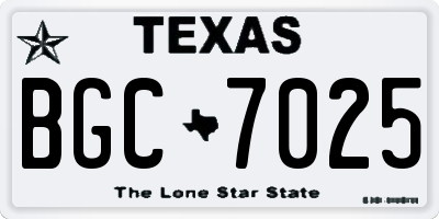 TX license plate BGC7025
