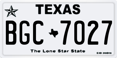 TX license plate BGC7027