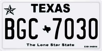 TX license plate BGC7030