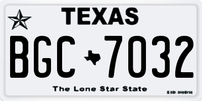 TX license plate BGC7032