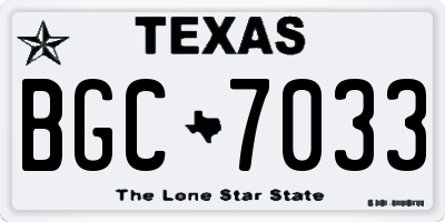 TX license plate BGC7033