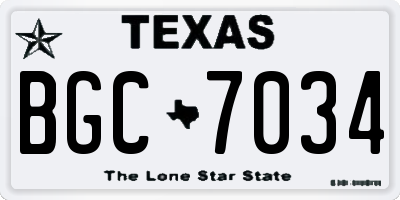 TX license plate BGC7034