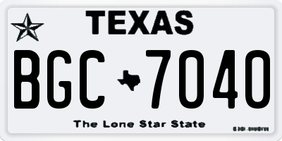 TX license plate BGC7040