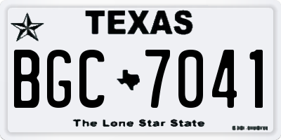 TX license plate BGC7041