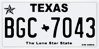 TX license plate BGC7043