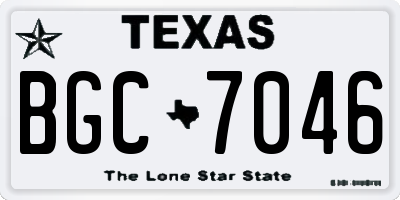 TX license plate BGC7046