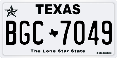 TX license plate BGC7049