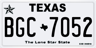 TX license plate BGC7052