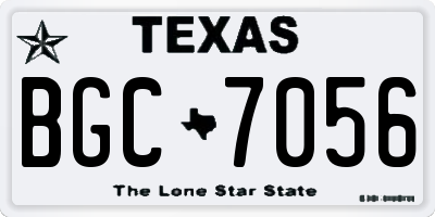 TX license plate BGC7056