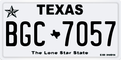 TX license plate BGC7057