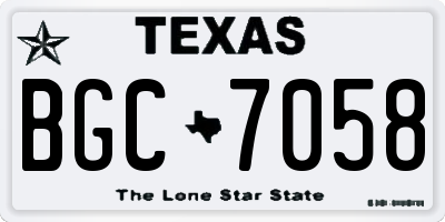 TX license plate BGC7058