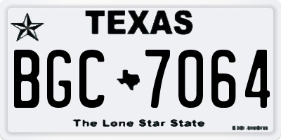 TX license plate BGC7064