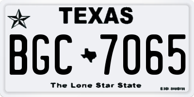 TX license plate BGC7065
