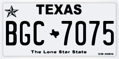 TX license plate BGC7075