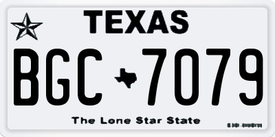 TX license plate BGC7079