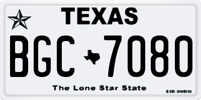 TX license plate BGC7080