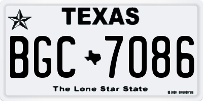 TX license plate BGC7086