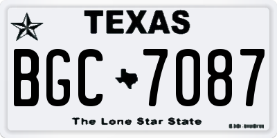 TX license plate BGC7087