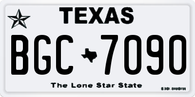 TX license plate BGC7090